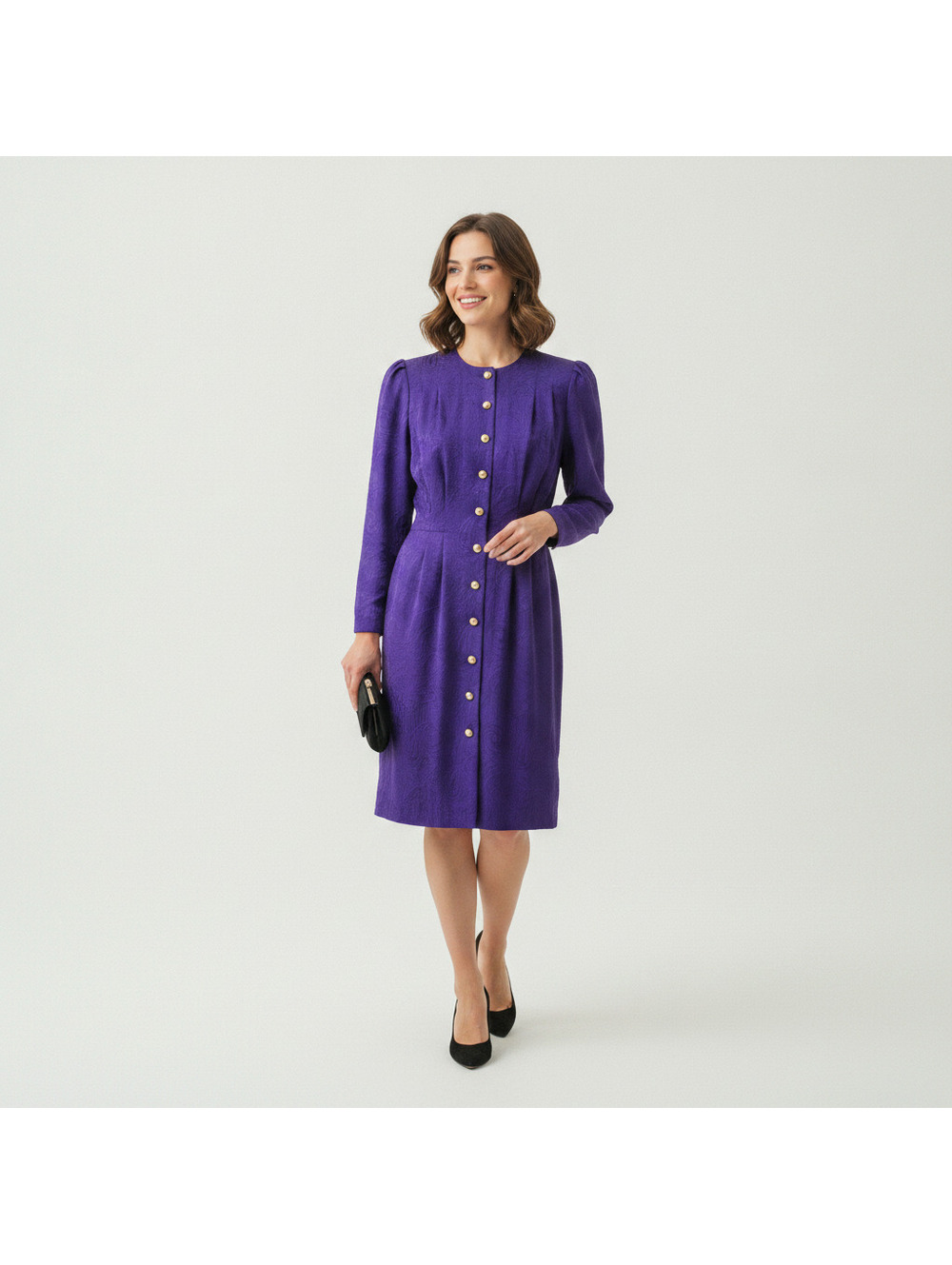 Adrianna Papell too violet old money office teacher 12 100% silk dress